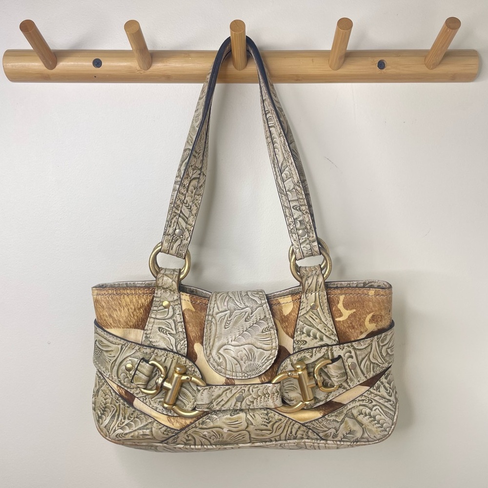 VTG Y2K Tooled Leather Hype Shoulder Bag